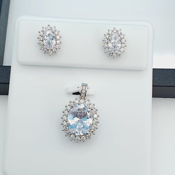 "925 Sterling Silver Cubic Zircon Jewelry Set, UU1P7A7043 - Picture 8 of 8